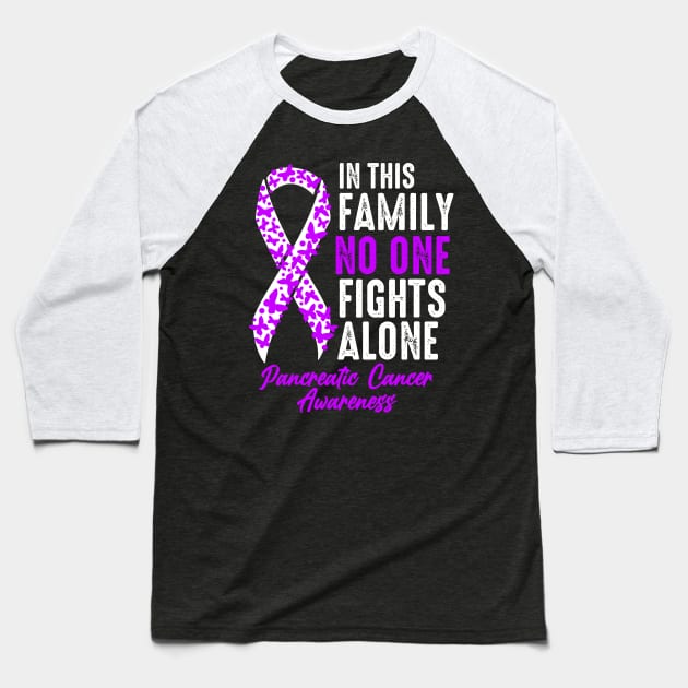 No One Fights Alone Shirt Pancreatic Cancer Baseball T-Shirt by JB.Collection